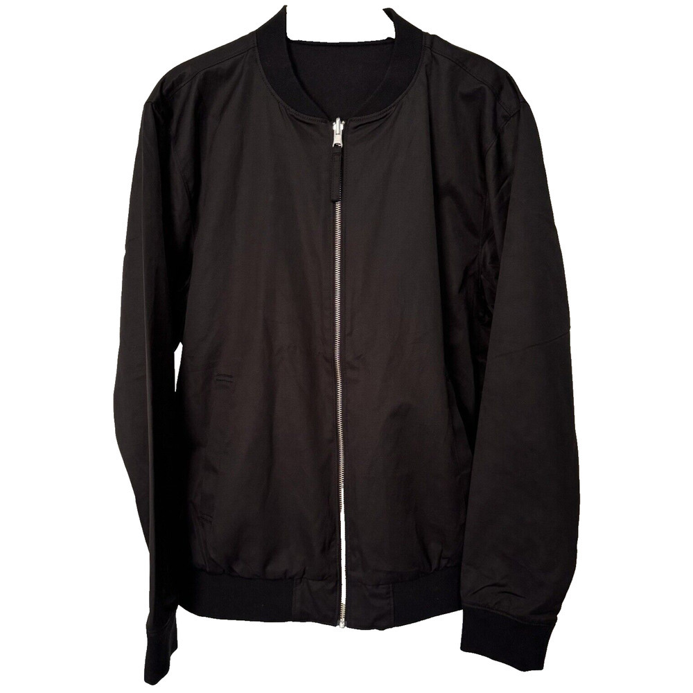 Fresh Clean Threads Reversible Bomber Jacket Mens Sz M Black
